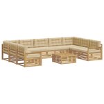 vidaXL Ensemble de canapés d'extérieur 10 pc Blanc et Beige