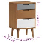 vidaXL Table de chevet MOLDE Marron 40x35x65 cm Bois de pin solide