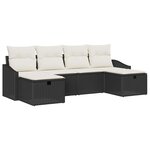 vidaXL Ensemble de canapé de jardin 6 Pièces Noir 55 x 62 x 69 cm