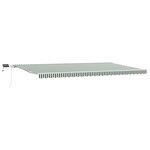 vidaXL Auvent Rétractable Vert et blanc 600 × 300 cm Tissu et acier