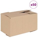 vidaXL Boîte Pliable 50 Pièces Marron 24 x 13 x 13 cm Carton