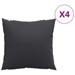 vidaXL Coussins de canapé lot de 4 noir 40x40 cm tissu