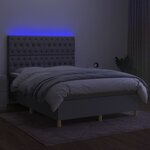vidaXL Sommier à lattes de lit et matelas et LED Gris clair 140x200 cm