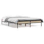 vidaXL Cadre de lit chêne sonoma 135x190 cm bois d'ingénierie et métal