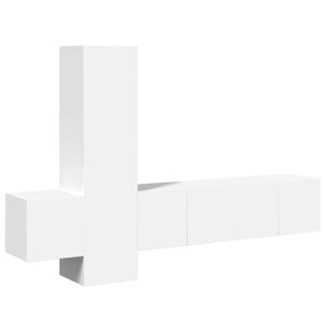 vidaXL Ensemble de meubles TV 5 Pièces Blanc Bois d'ingénierie