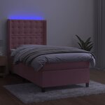 vidaXL Sommier à lattes de lit matelas et LED Rose 80x200 cm Velours
