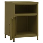 vidaXL Table de chevet Vert olive 35x35x51 cm Acier