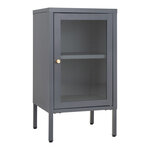Armoire grise avec porte en verre