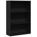 vidaXL Bibliothèque noir 80x30x114 cm bois d'ingénierie