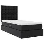 vidaXL Lit de Rangement Noir 90 x 190 cm Cuir synthétique