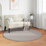 vidaXL Tapis de surface Rond HUARTE Sable Ø 200 CM Polyester