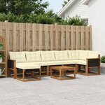 vidaXL Ensemble de canapés d'extérieur 8 pc Naturel et Crème