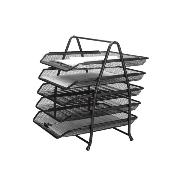 Corbeilles courrier q-connect maille metallique documents   a4 350x275x375 mm coloris     noir - set 5 un
