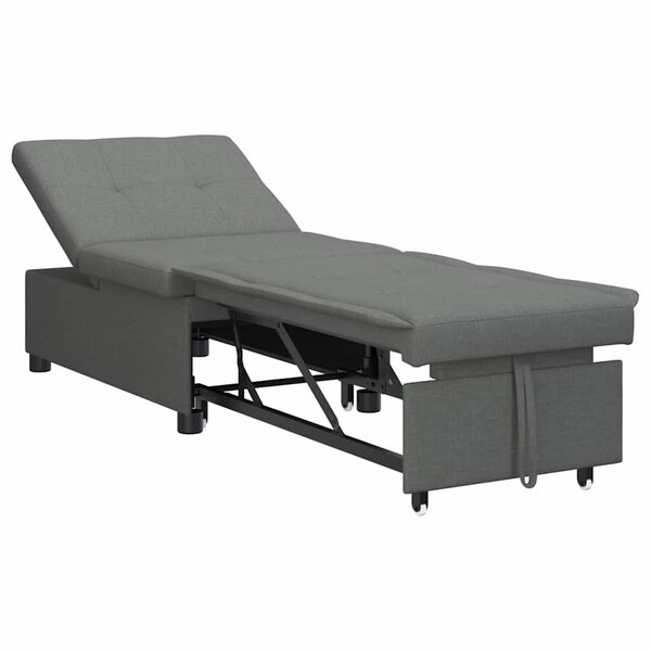 vidaXL Canapé-Lit Gris foncé 194 x 67 x 37 cm tissu