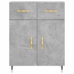 vidaXL Buffet haut Gris béton 69 5x34x180 cm Bois d'ingénierie