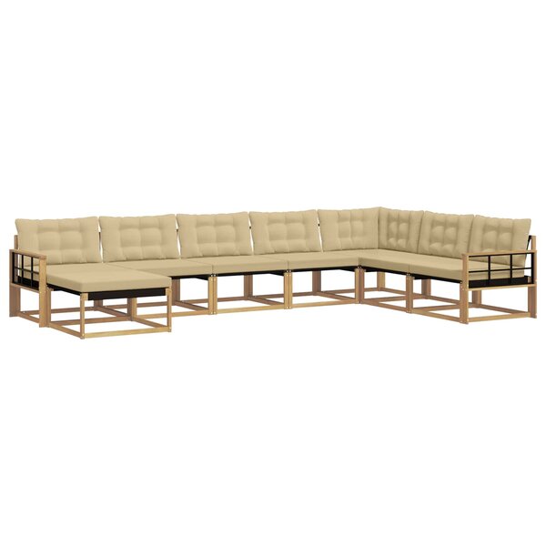vidaXL Ensemble de canapés d'extérieur 8 pc Blanc et Beige
