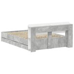 vidaXL Cadre de lit avec rangement Gris béton 150 x 200 cm