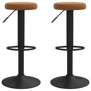 Vidaxl tabourets de bar 2 pcs marron velours