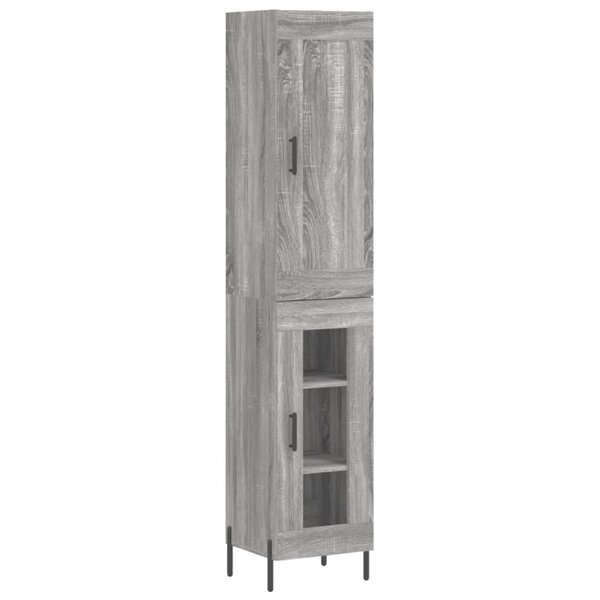 vidaXL Buffet haut Sonoma gris 34 5x34x180 cm Bois d'ingénierie