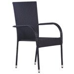 vidaXL Ensemble de salle à manger de jardin de 5 pièces en rattan poly noir