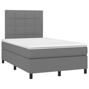 vidaXL Sommier à lattes de lit avec matelas gris foncé 120x190cm tissu