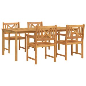 vidaXL Ensemble de salle à manger pour jardin 5 Pièces Marron
