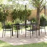 vidaXL Set de jardin 5 pièces en corde de coton noire et acier