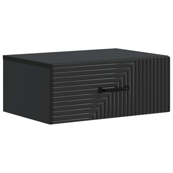 vidaXL Cabinet de chevet mural Noir 49 x 34 5 x 20 cm