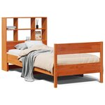 vidaXL Lit bibliothèque sans matelas cire marron 75x190 cm pin massif
