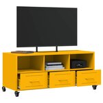 vidaXL Meuble TV jaune moutarde 100 5x39x43 5 cm acier