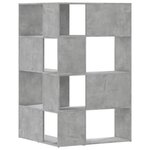 vidaXL Bibliothèque d'angle à 4 niveaux gris béton bois d'ingénierie