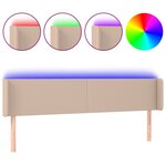 vidaXL Tête de lit à LED Cappuccino 163x16x78/88 cm Similicuir