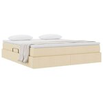 vidaXL Lit avec rangement et matelas Crème 160 x 200 cm Polyester