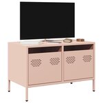 vidaXL Meuble TV rose 68x39x43 5 cm acier laminé à froid