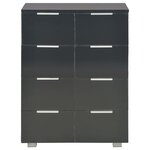 vidaXL Buffet Noir brillant 60x35x80 cm Bois d'ingénierie
