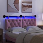 vidaXL Tête de lit suspendue Avec lumière LED Rose Tissu
