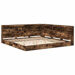 vidaXL Lit Bibliothèque Chêne fumé 180 x 200 cm Bois d'ingénierie