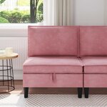 vidaXL Canapé moyen avec rangement Rose Velours