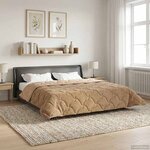 vidaXL Duvet d'été simple Matelassé Taupe 200 x 240 cm