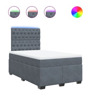 vidaXL Sommier à lattes de lit et matelas Gris foncé 120x200cm Velours