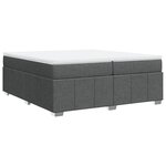 vidaXL Sommier à lattes de lit avec matelas Gris foncé 200x200cm Tissu
