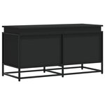 vidaXL Boîte de rangement avec couvercle noir bois d'ingénierie