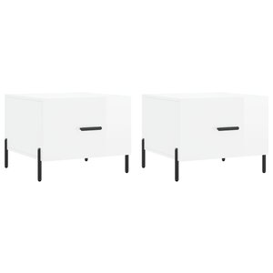 vidaXL Tables basses 2 Pièces blanc brillant 50x50x40cm bois d'ingénierie