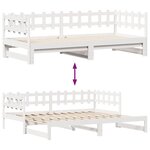 vidaXL Lit de jour avec gigogne et tiroirs sans matelas blanc 80x200cm