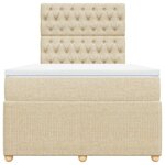 vidaXL Sommier à lattes de lit avec matelas Crème 120x200 cm Tissu