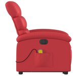 vidaXL Fauteuil inclinable de massage électrique rouge similicuir