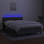 vidaXL Sommier à lattes de lit et matelas et LED Gris foncé 140x200 cm
