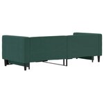 vidaXL Lit de jour avec gigogne sans matelas vert foncé 80x200 cm