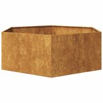 vidaXL Jardinière hexagone 138x120x45 cm acier patinable
