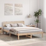 vidaXL Cadre de lit avec tête de lit 160x200 cm Bois de pin massif